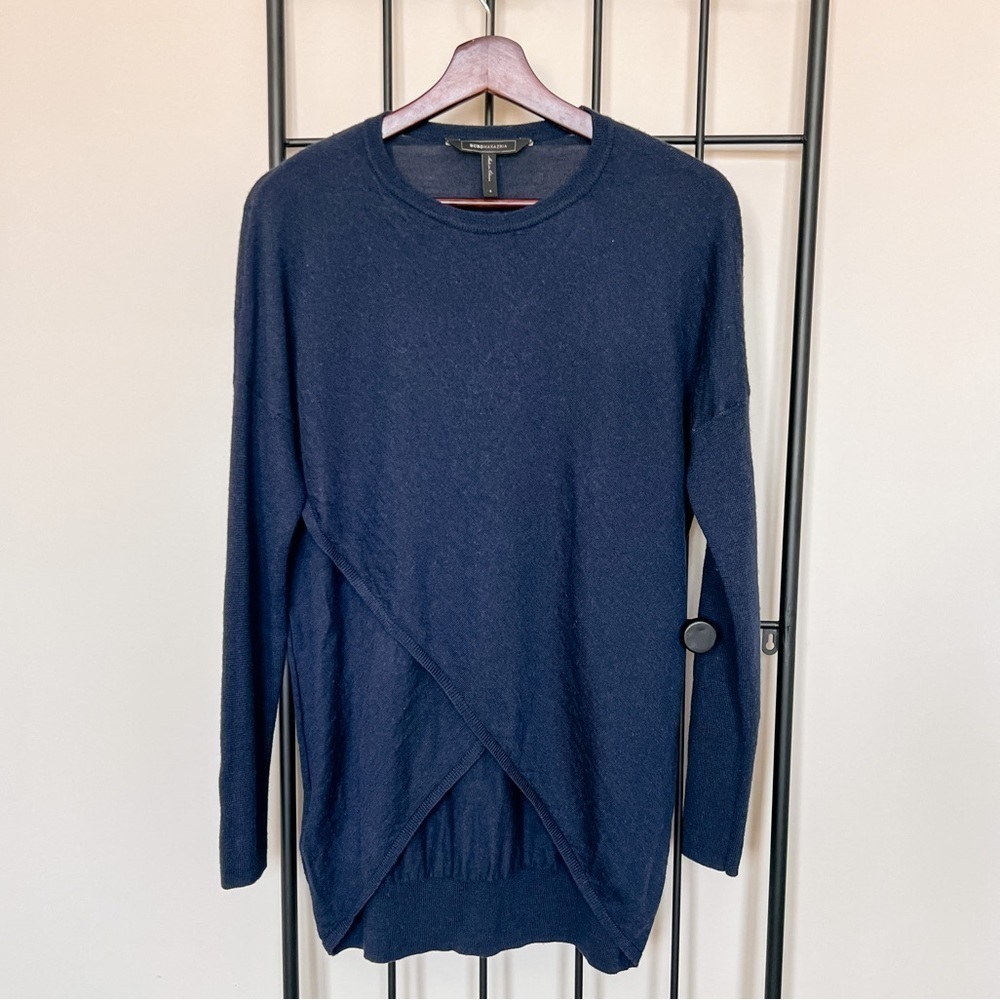 BCBGMaxAzria Navy Merino Wool Sweater Sz S